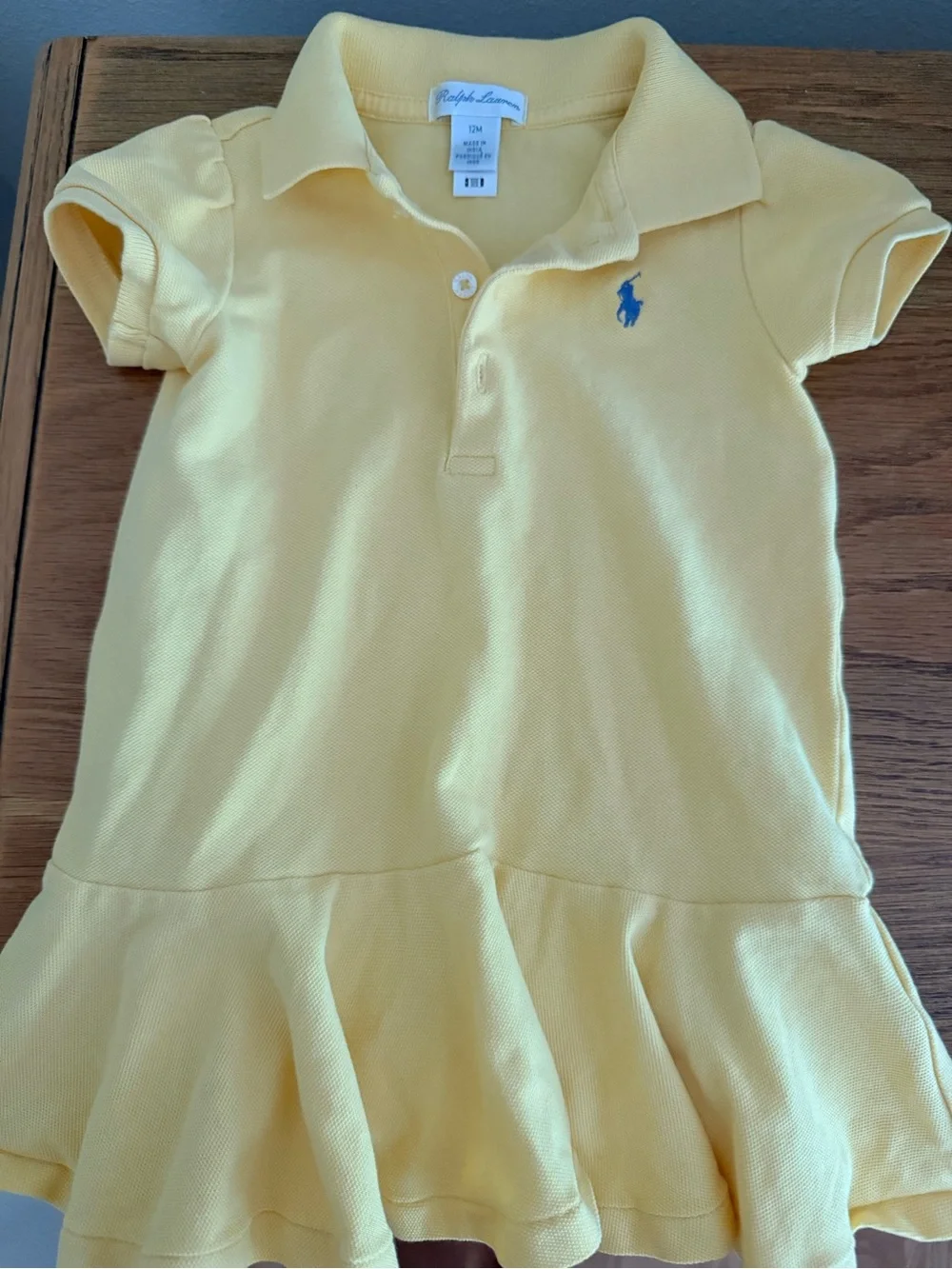 Ralph Lauren Yellow Girls Polo Dress with Blue Pony